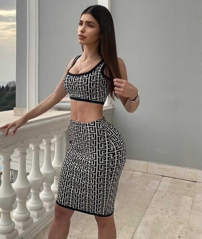 Trendy Bandage Skirt Set Fashion Closet Clothing