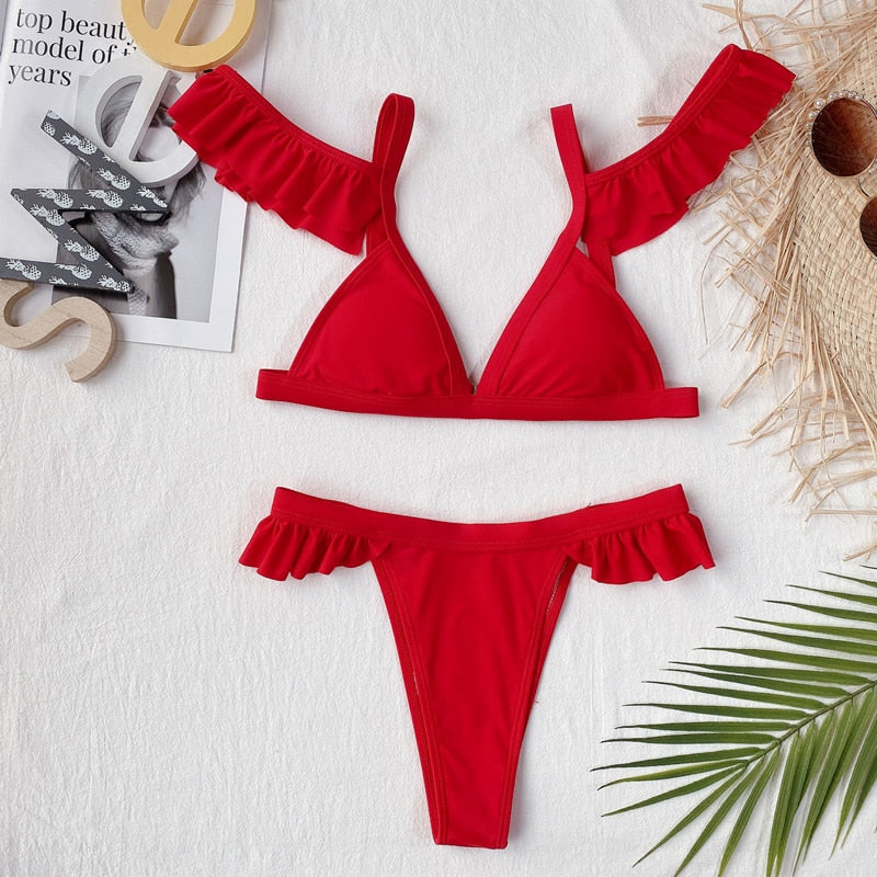 Tropik Bikini Set- Red Fashion Closet Clothing
