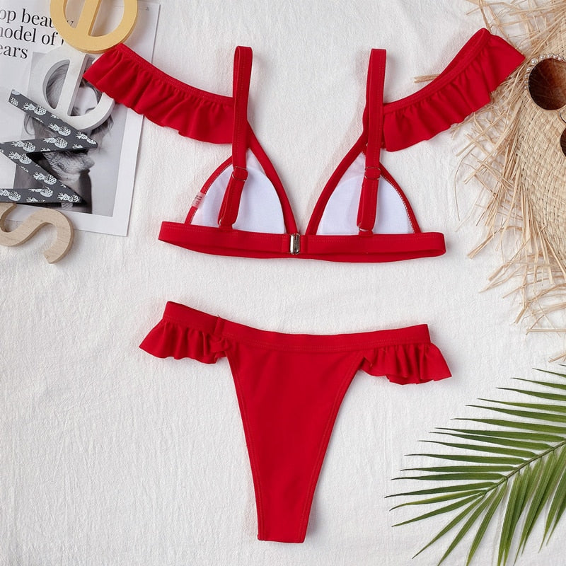 Tropik Bikini Set- Red Fashion Closet Clothing