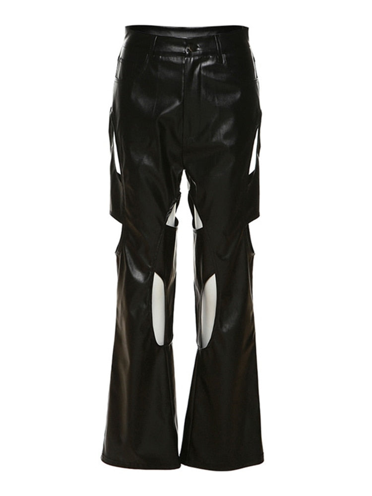 Trouser Black Leather Pants Fashion Closet Clothing