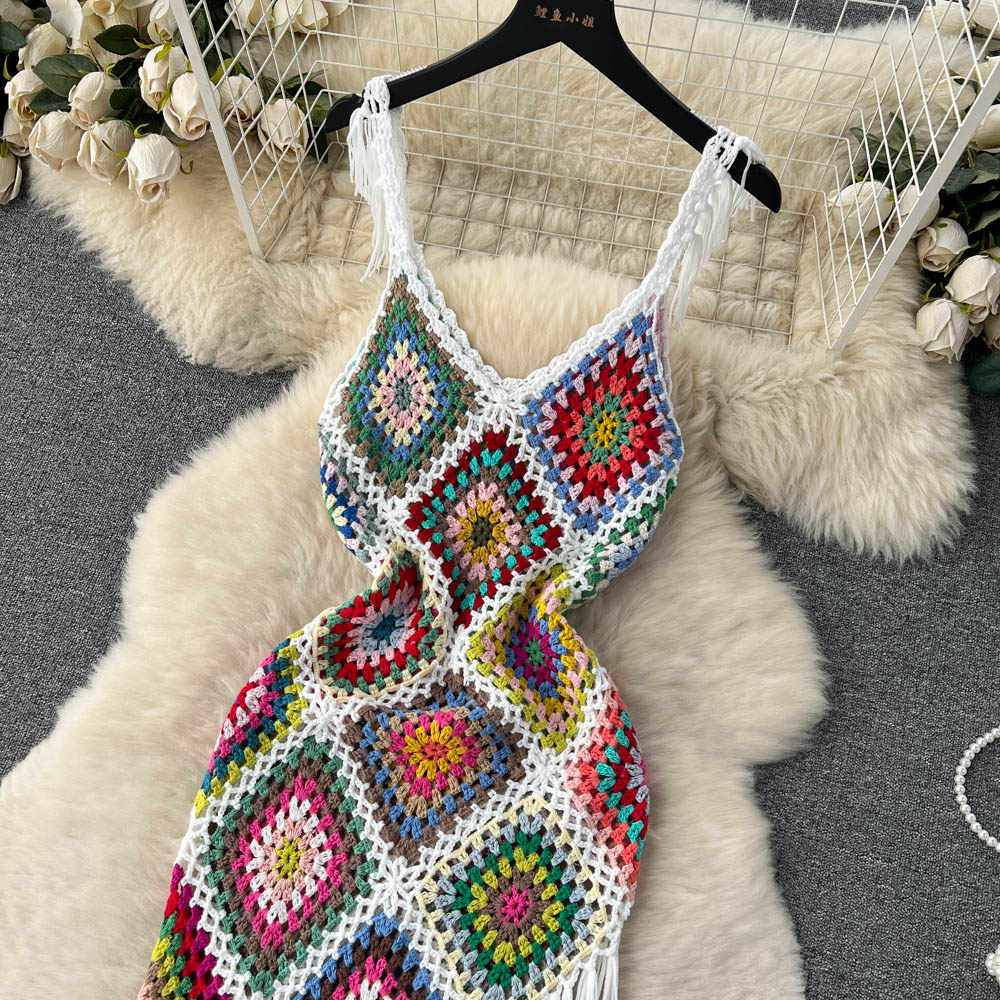 Vacay Tassel Knit Dress Fashion Closet Clothing