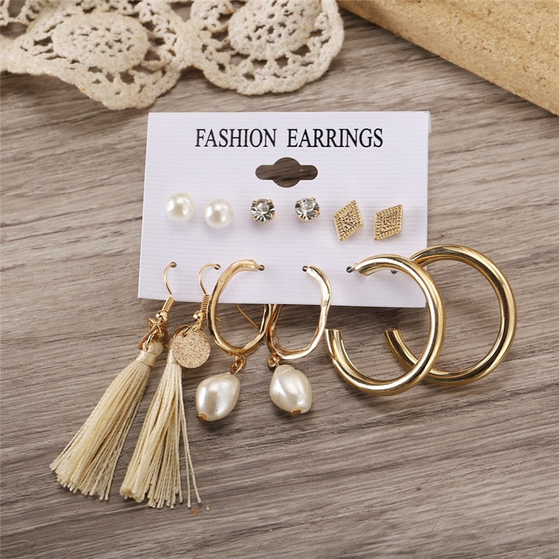 Vintage Earrings Set Fashion Closet Clothing