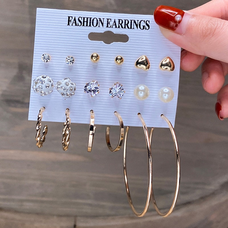 Vintage Earrings Set Fashion Closet Clothing