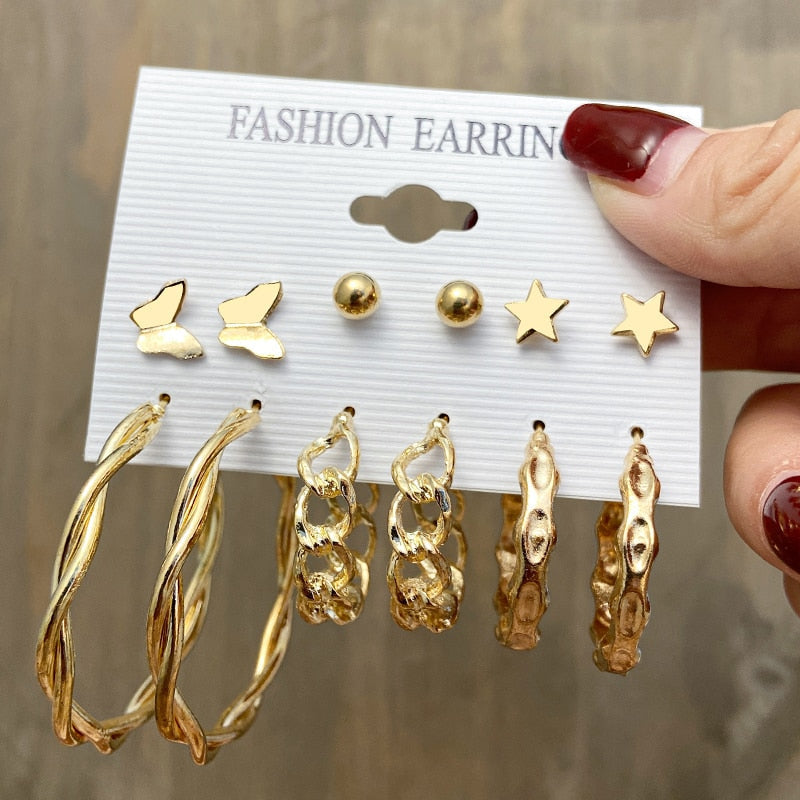 Vintage Earrings Set Fashion Closet Clothing