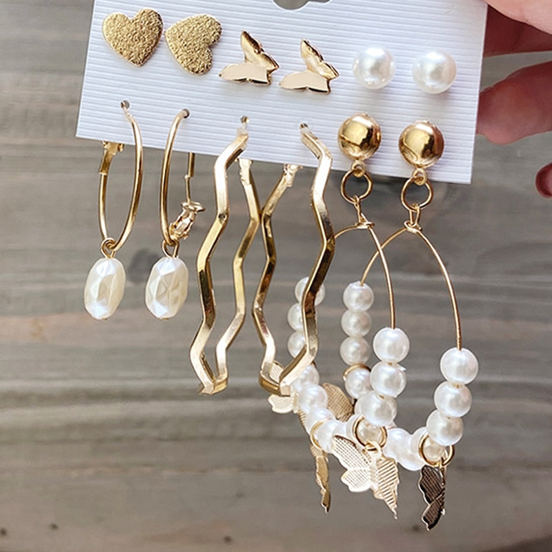 Vintage Earrings Set Fashion Closet Clothing