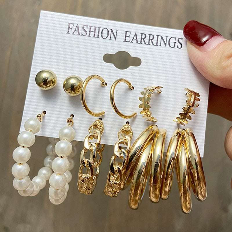 Vintage Earrings Set Fashion Closet Clothing