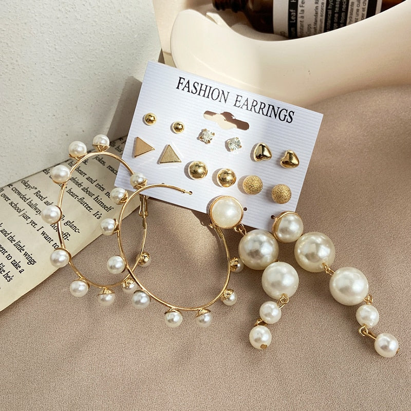 Vintage Earrings Set Fashion Closet Clothing