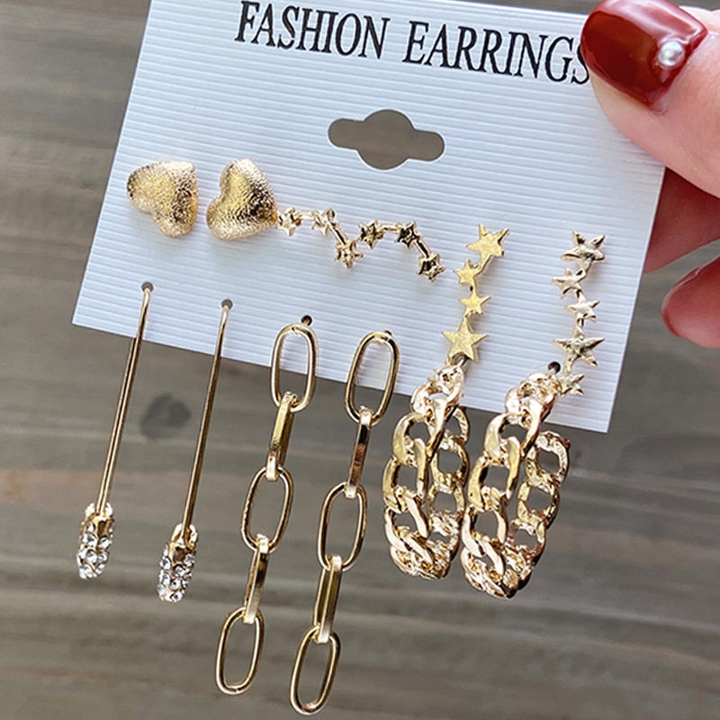 Vintage Earrings Set Fashion Closet Clothing