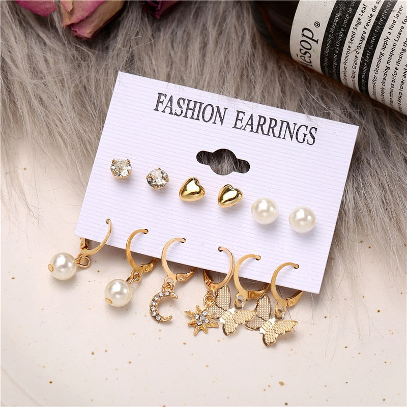 Vintage Earrings Set Fashion Closet Clothing