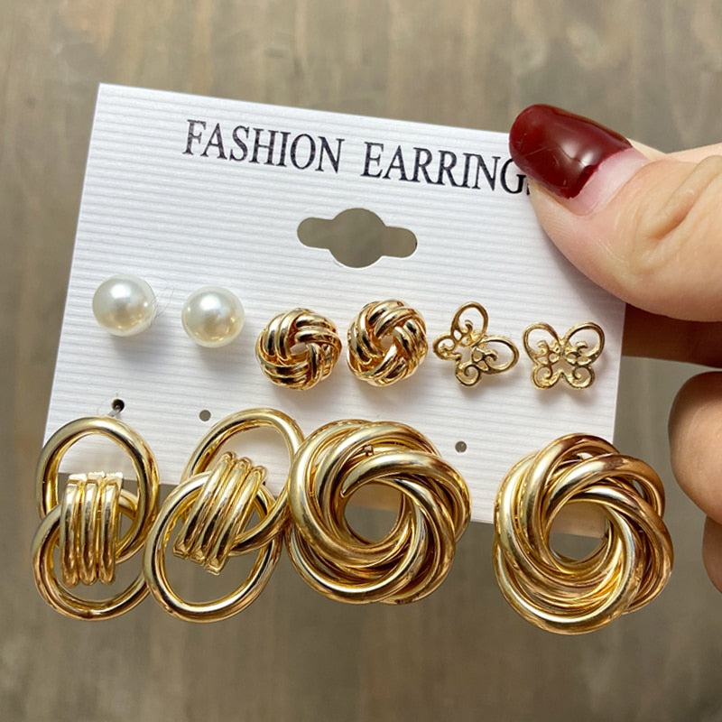 Vintage Earrings Set Fashion Closet Clothing