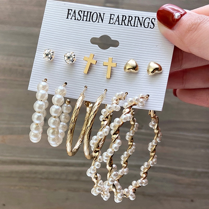 Vintage Earrings Set Fashion Closet Clothing