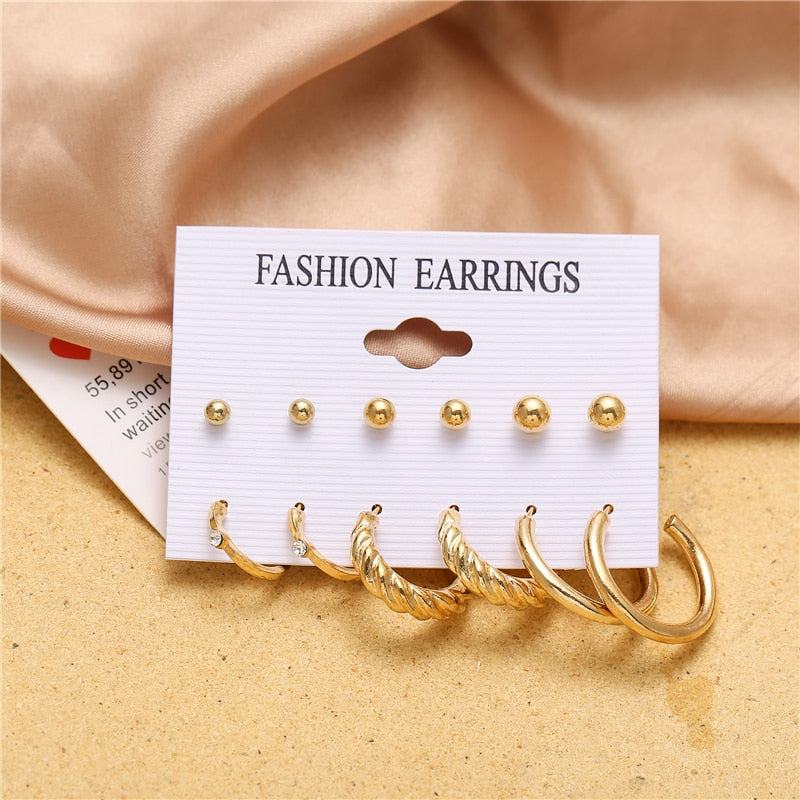 Vintage Earrings Set Fashion Closet Clothing