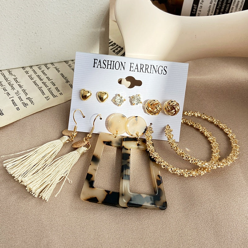 Vintage Earrings Set Fashion Closet Clothing