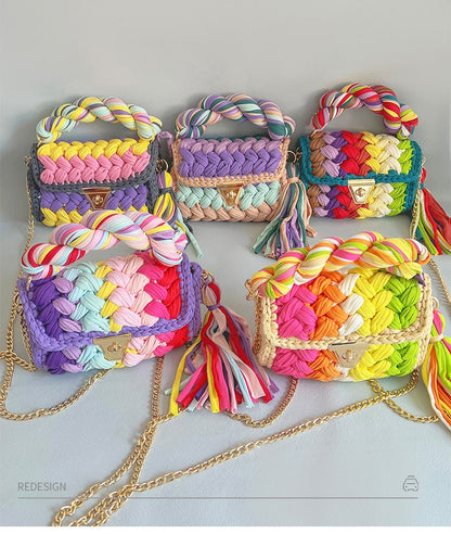 Vintage Knitting Mini Bag Fashion Closet Clothing