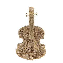 Violin Crystal Clutch Handbag Fashion Closet Clothing
