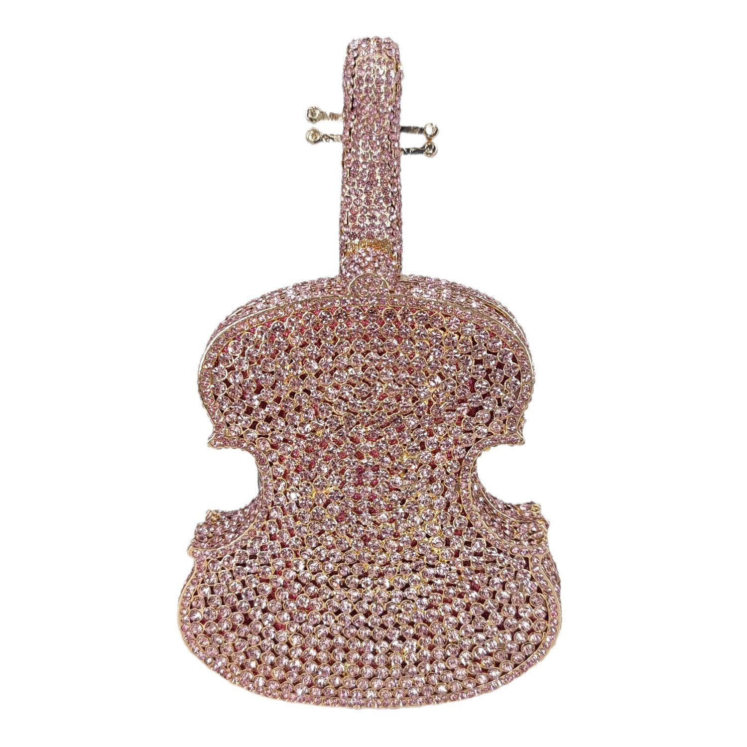 Violin Crystal Clutch Handbag Fashion Closet Clothing