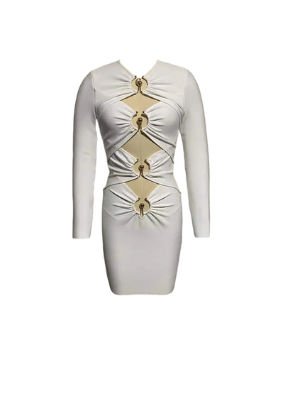 White Mini Bandage Dress Fashion Closet Clothing