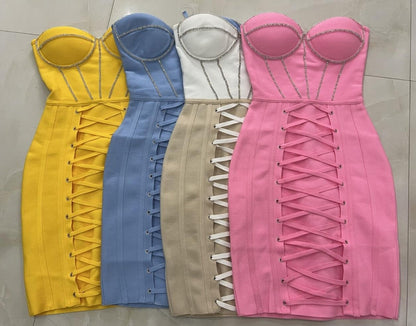 Work Of Art Bandage Mini Dress Fashion Closet Clothing
