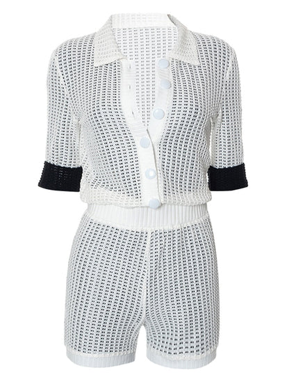 Zoe Knit Romper- White Fashion Closet Clothing