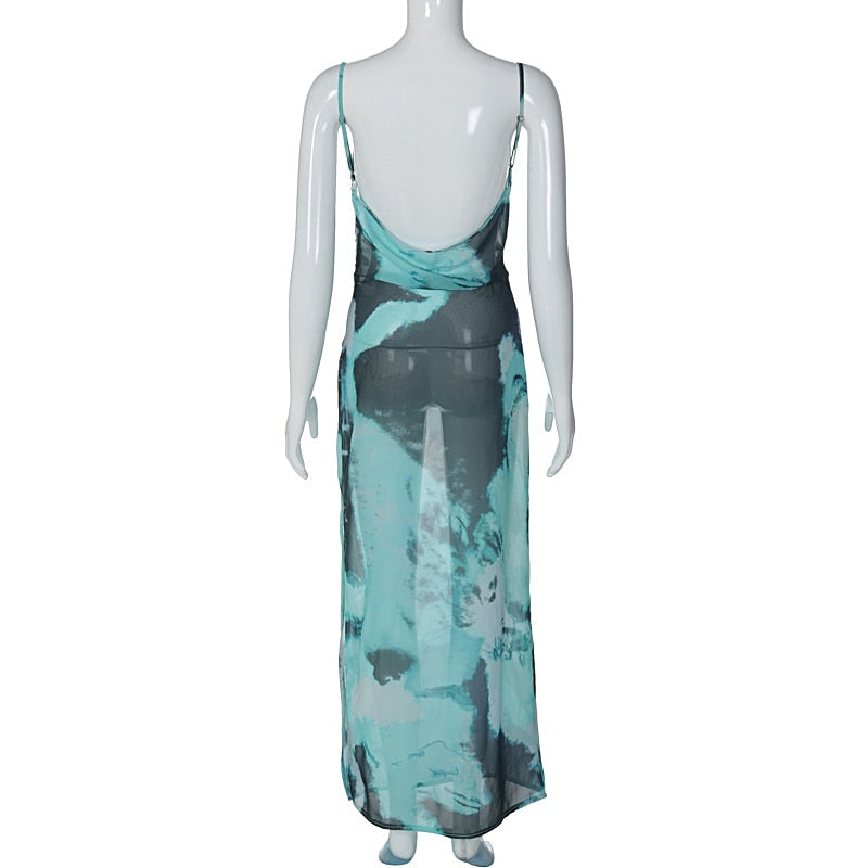 Zura Tie Dye Bodycon Maxi Dress Fashion Closet Clothing