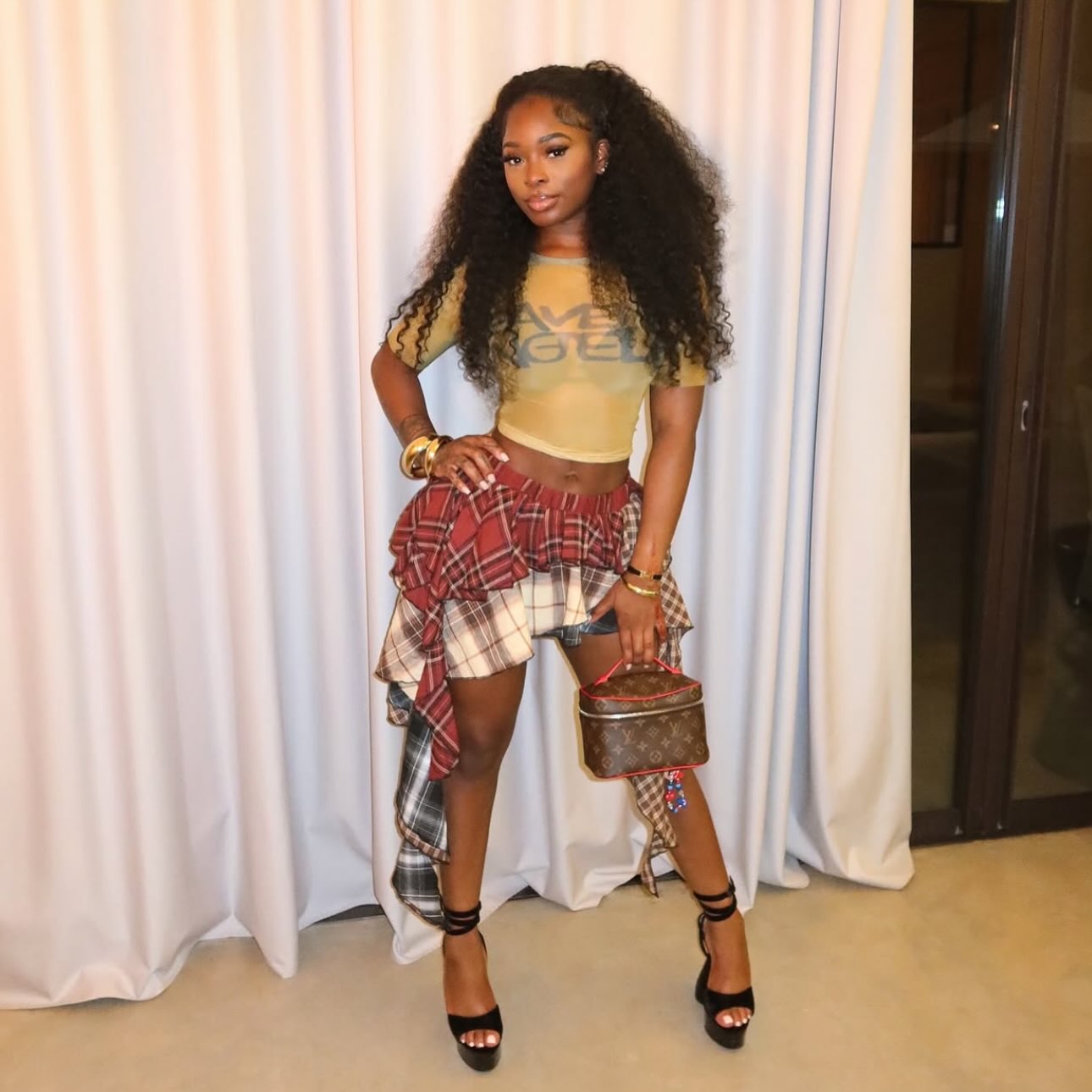 She Plaid High Waist Skirt