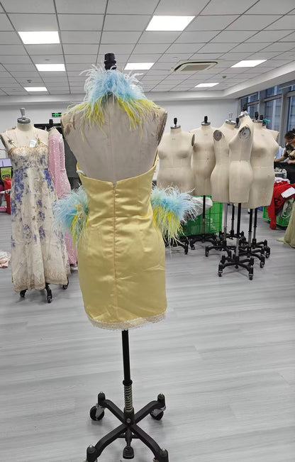 The Drama Feather Mini Dress