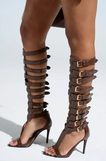 Gladiator Buckle Belt High Heels