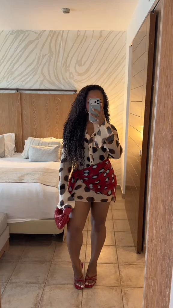 Polka Dot Shirt Mini Dress
