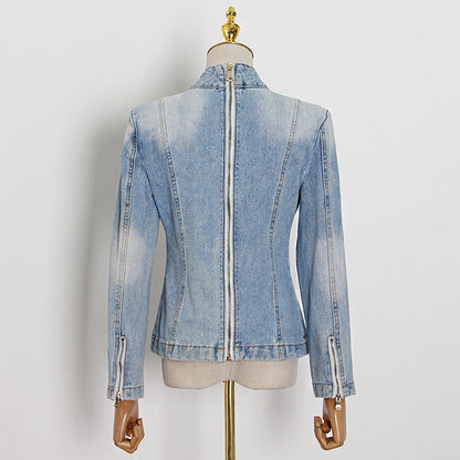 Elegant Bowknot Denim Blouse