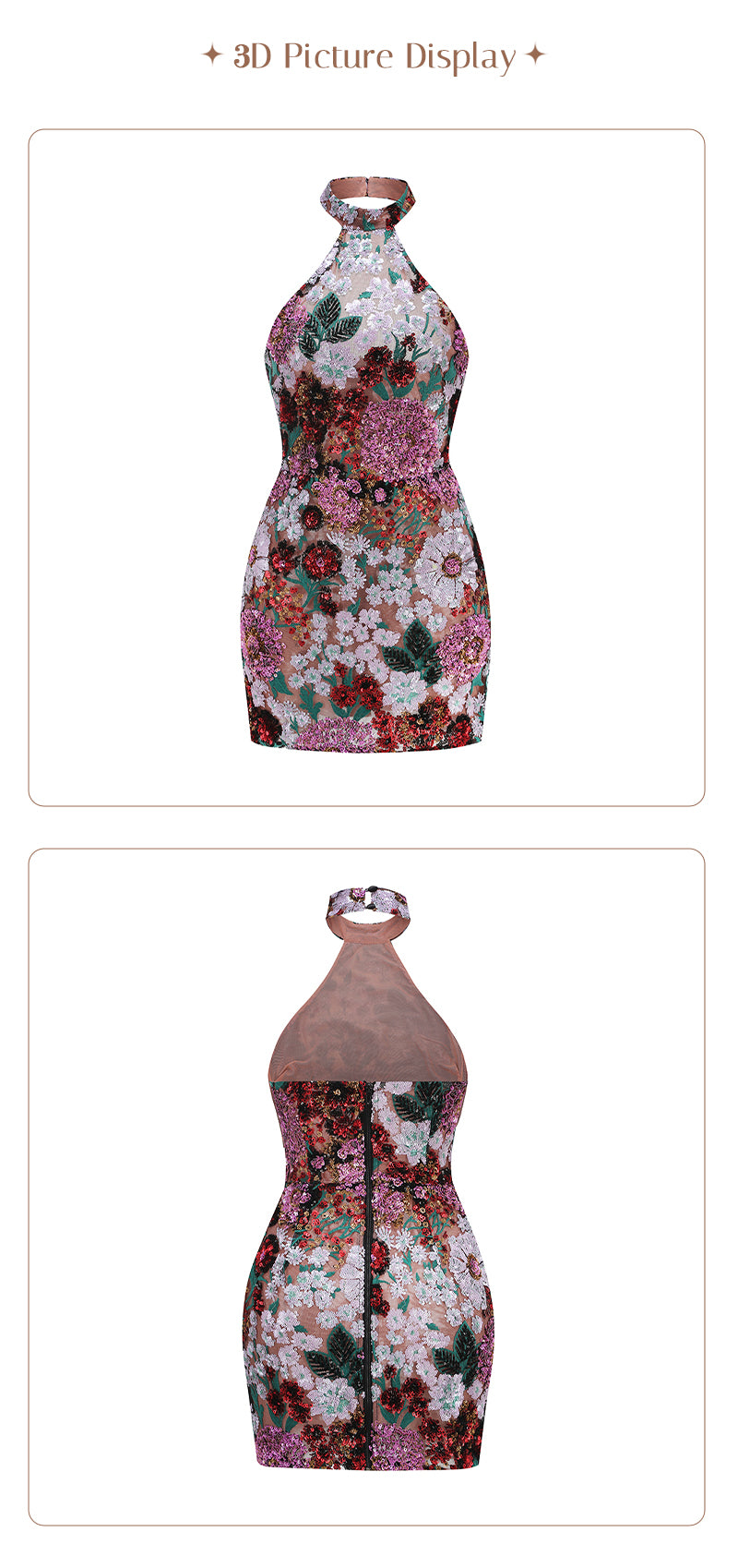 Sequined Cocktail Party Dress