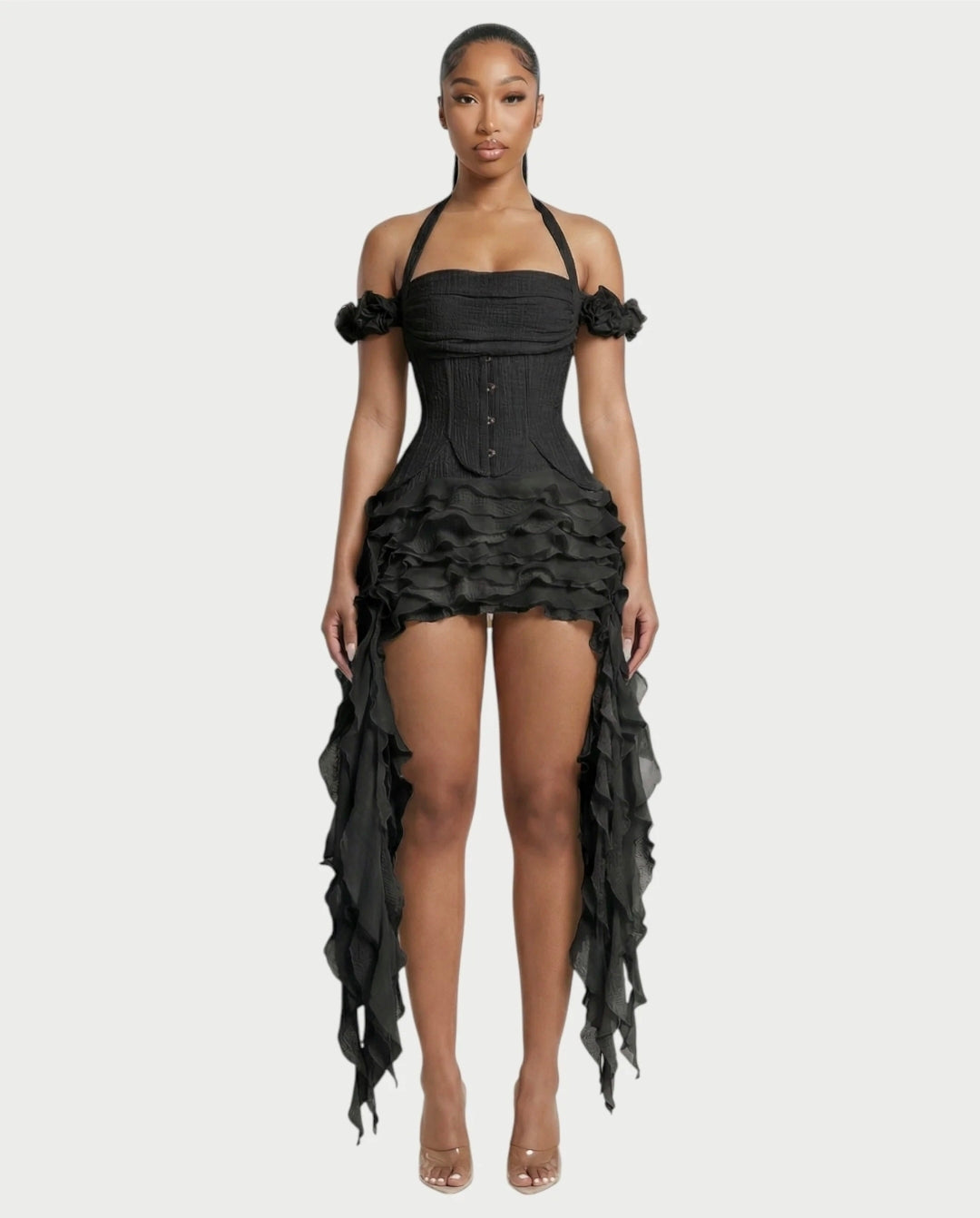 Ruffled Corset Dress Set