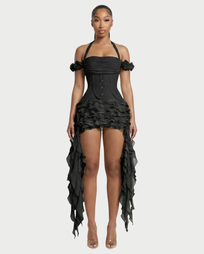 Ruffled Corset Dress Set