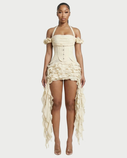 Ruffled Corset Dress Set