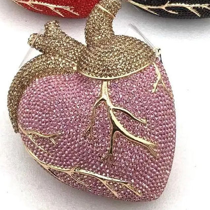 Heart Rhinestone Clutch Bag