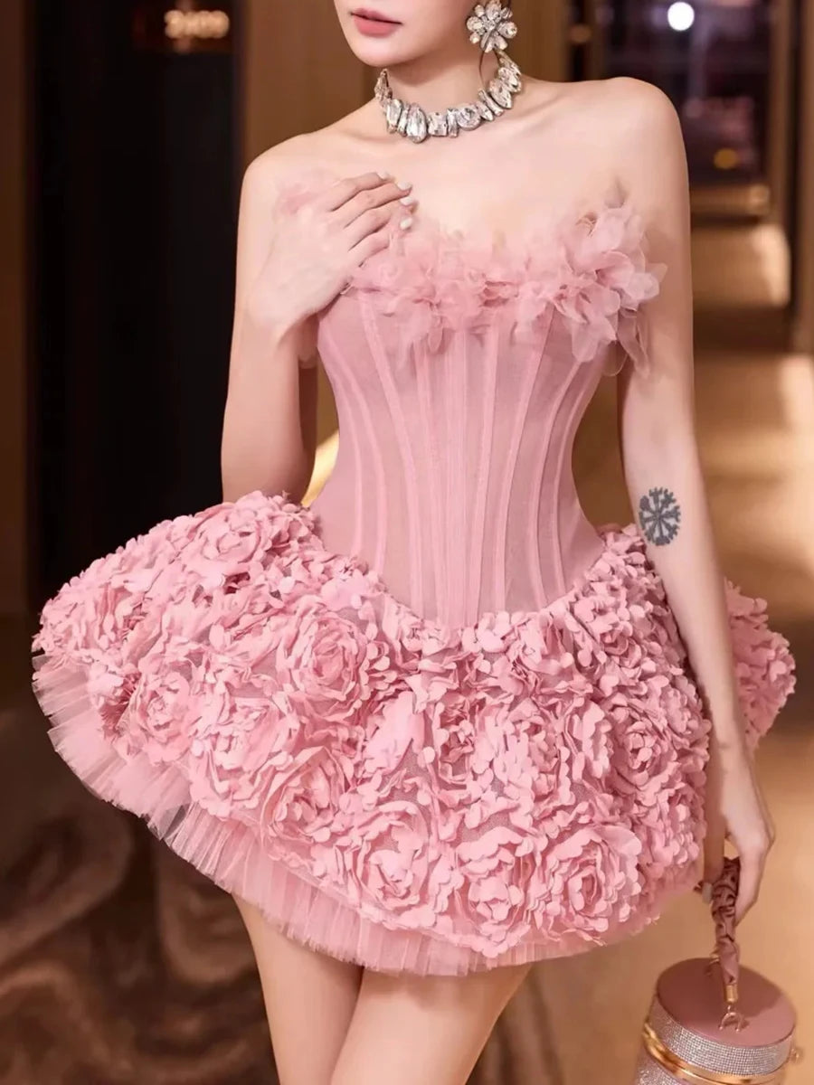 Princessa Floral Vorset Mini Dress