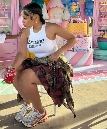 She Plaid High Waist Skirt