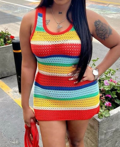Maya Stripes Crochet Dress