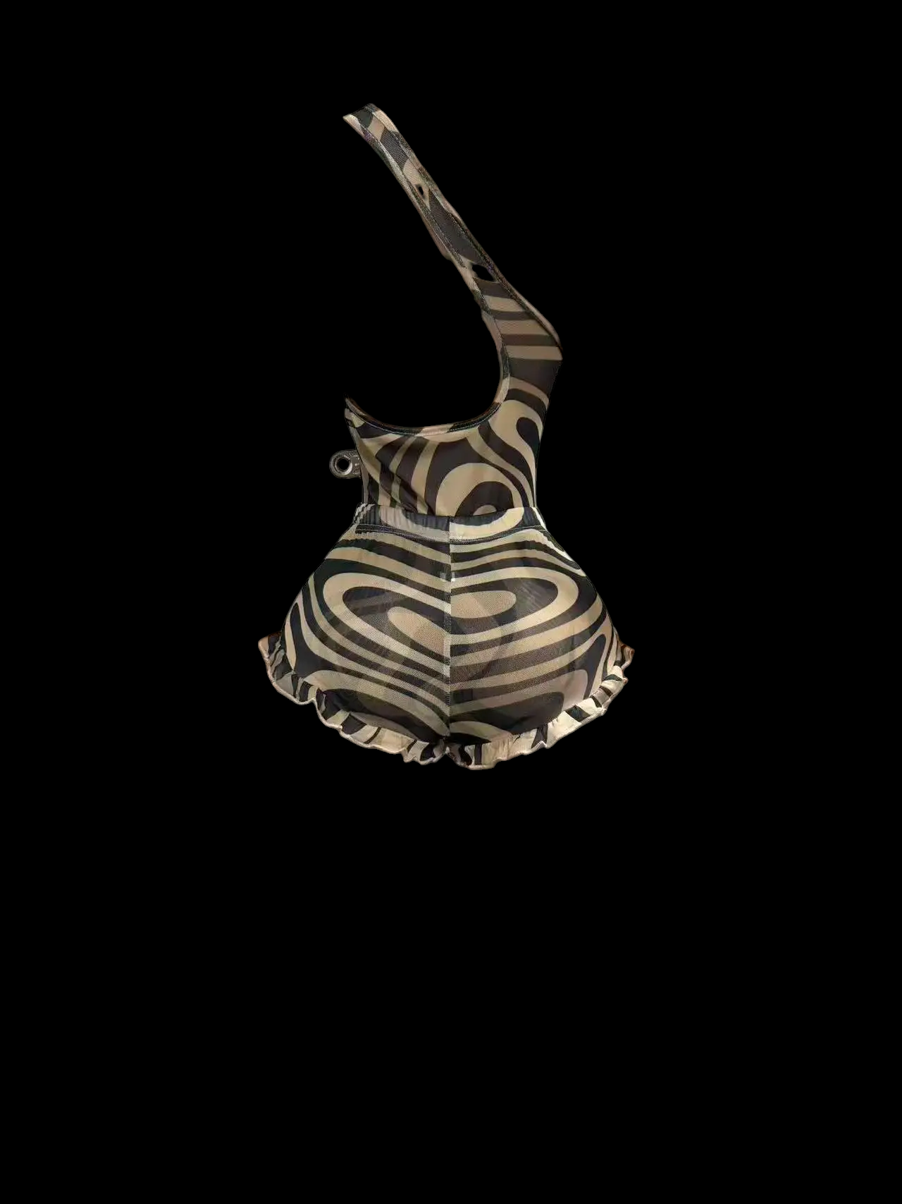 Zebra Mesh Bodysuit Short Set