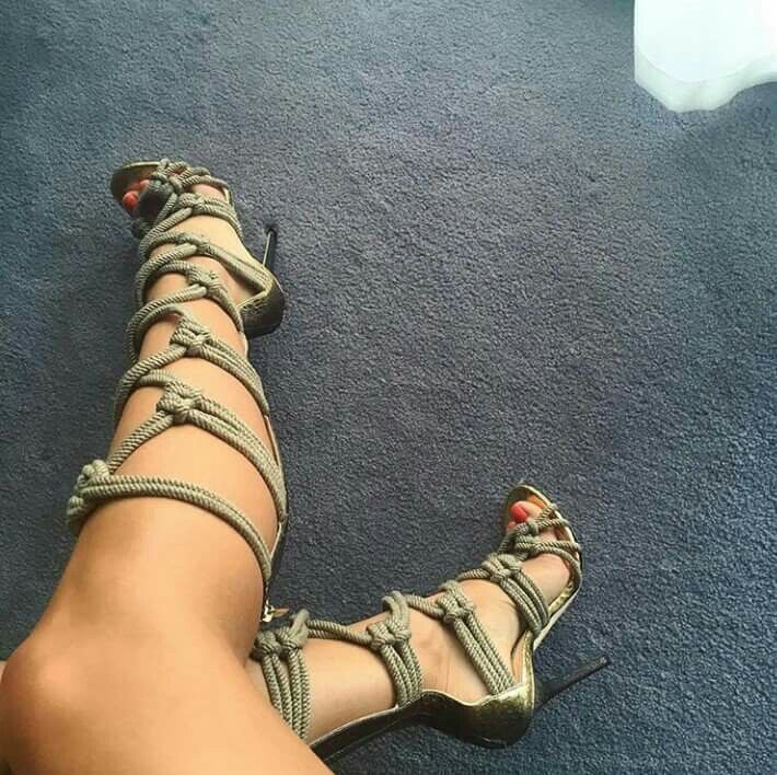 Knotted Rope Gladiator High Heels