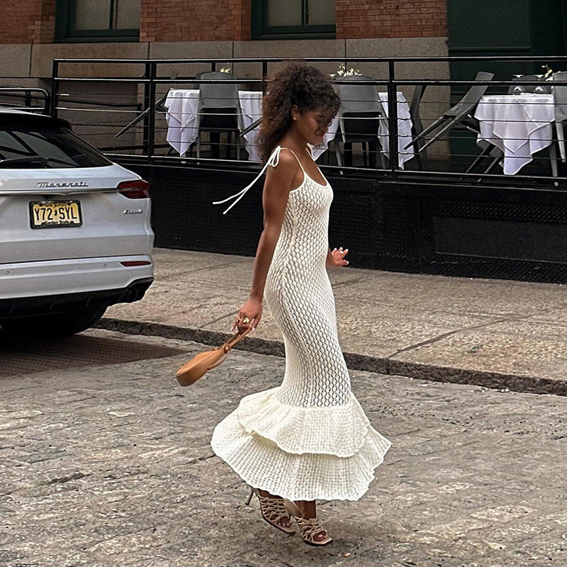 Miya Knit Ruffled Maxi Dress