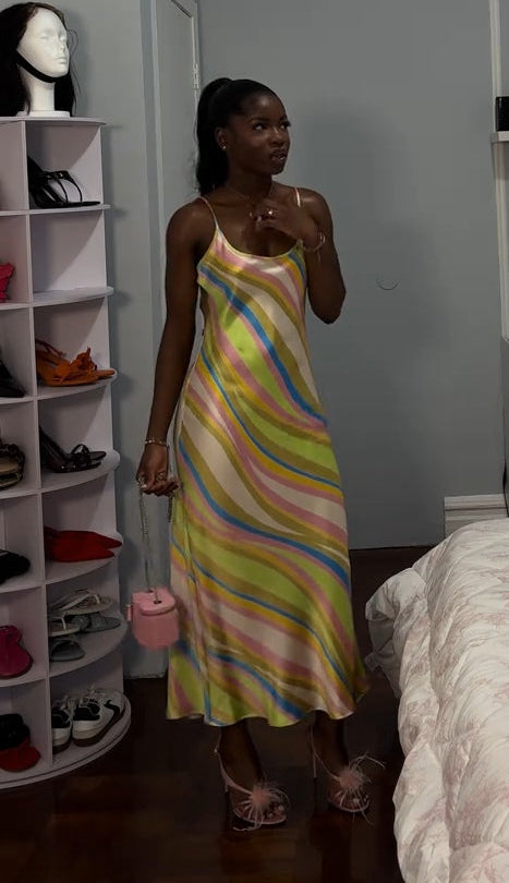 Gracefully Satin Midi Dress