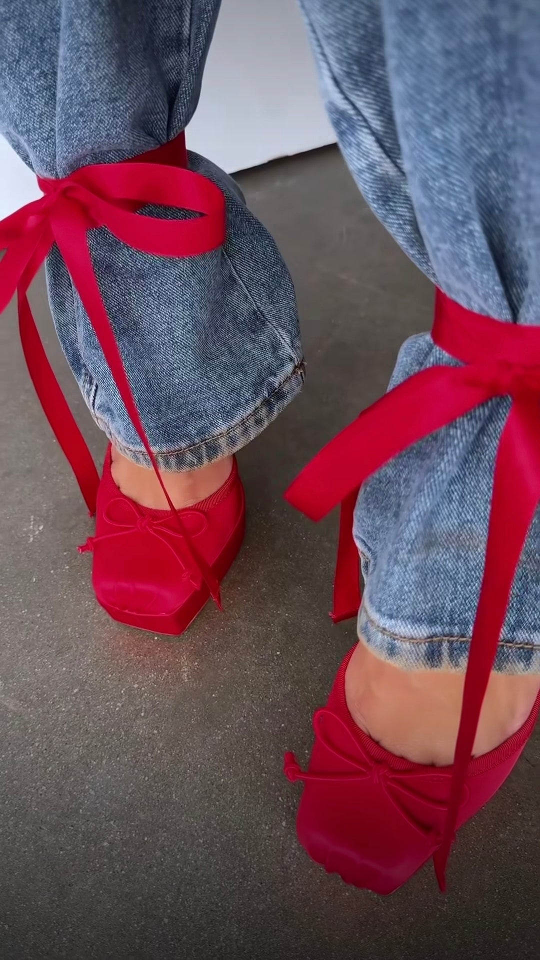 Butterfly-Knot Platform High Heels