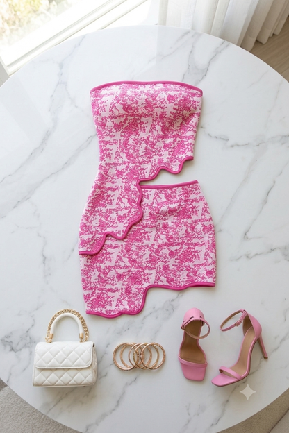 Irene Asymmetrical Bandage Skirt Set