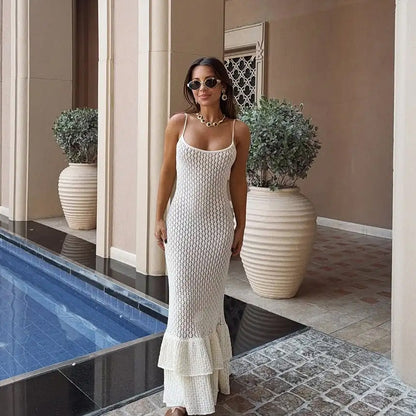 Miya Knit Ruffled Maxi Dress
