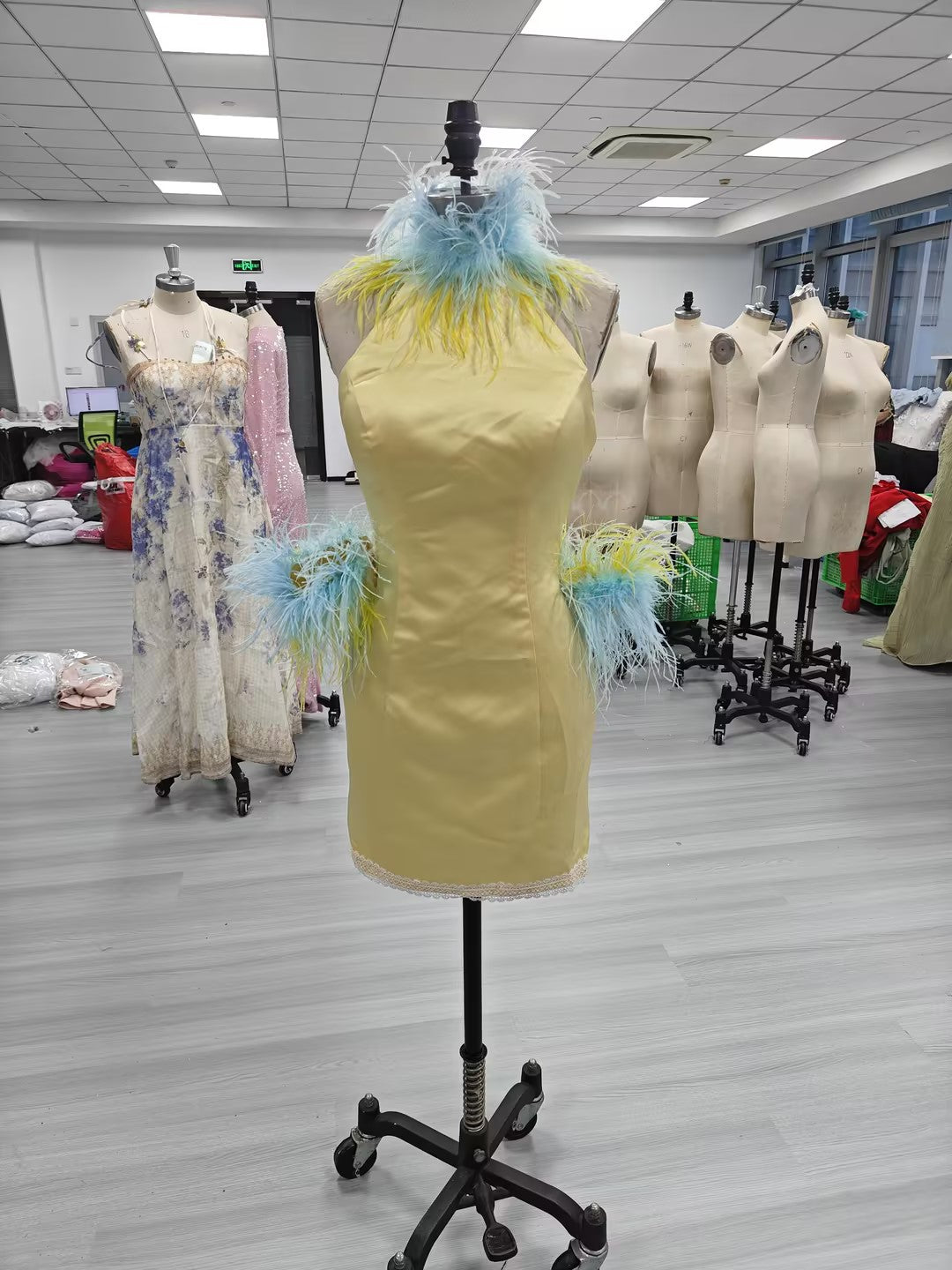 The Drama Feather Mini Dress