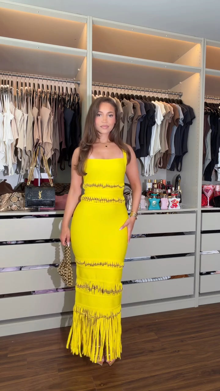 Joselle Tassel Bodycon Bandage Dress