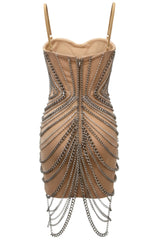 Chain Embellished Mini Dress