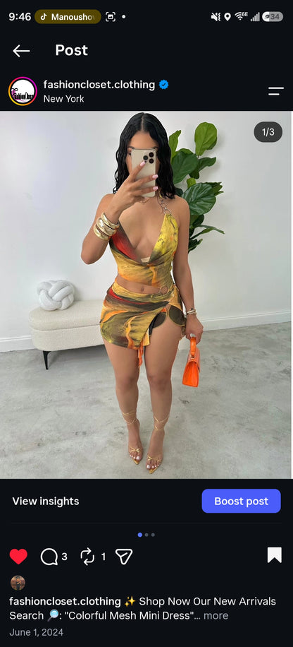 Colorful Mini Dress