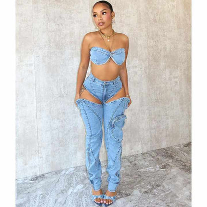 Sidney Denim Pants Set