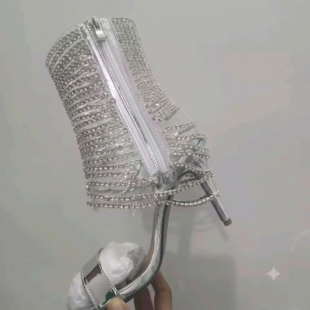 Bling Bling Crystal Tassel High Heels